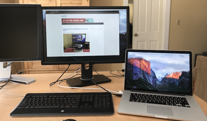 how to use mac laptop and monitor as two screens